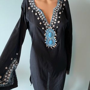 Muffin & Berries beaded detail long sleeve dress